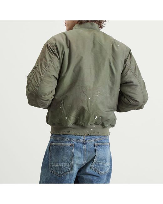 Mastercraft Union Green Kaiga Washed Nylon Bomber for men