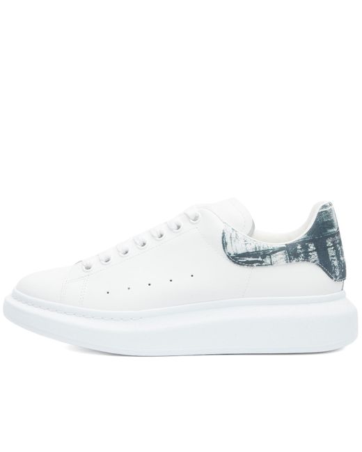 Alexander McQueen White Printed Heel Tab Oversized Sneakers for men