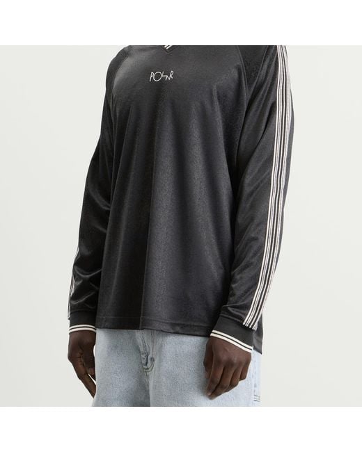 POLAR SKATE Black Davie Long Sleeve Football Shirt for men