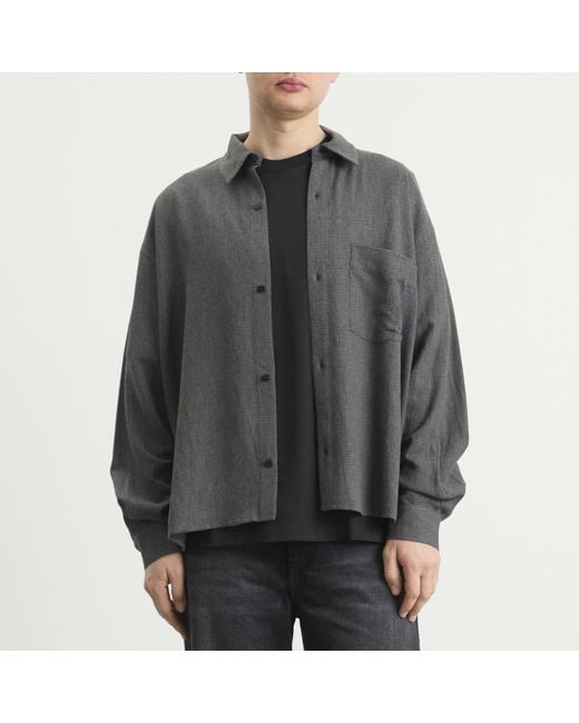 Won Hundred Gray Mazza Micro Check Shirt for men