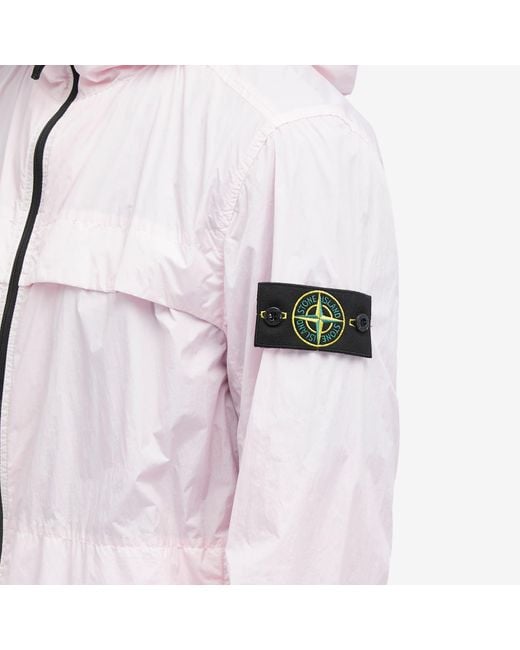 Stone Island Pink Crinkle Reps Hooded Jacket for men