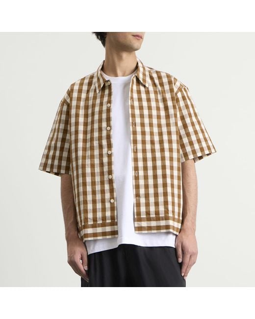 NN07 Brown Reed Boxy Short Sleeve Shirt for men