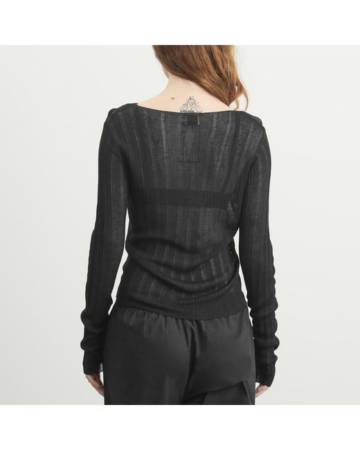 Deiji Studios Black Open Work Longsleeve