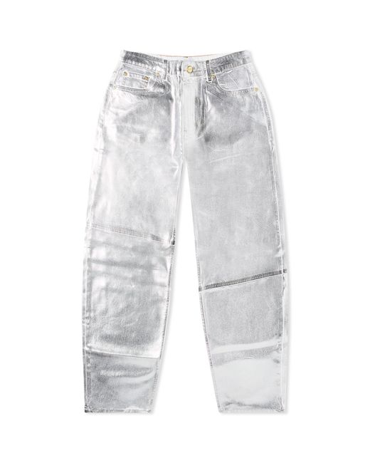 Ganni Gray Foil Denim Stary Jeans