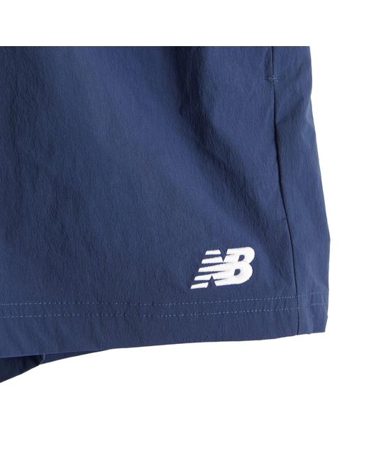 New Balance Blue Athletics Stretch Woven Short 5"