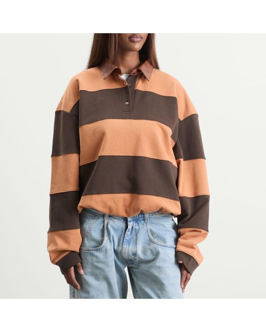 Acne Brown Folio Stripe Rugby Shirt
