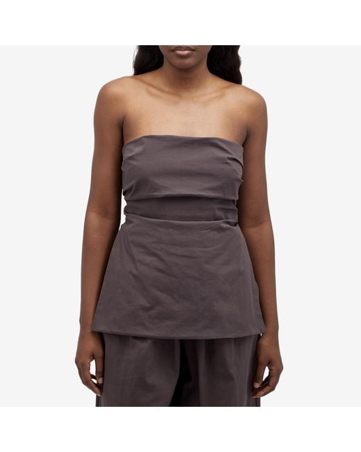 St. Agni Brown Strapless Tie Back Top