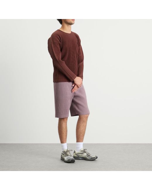 Homme Plissé Issey Miyake Brown Homme Plissé Long Sleeve Top for men