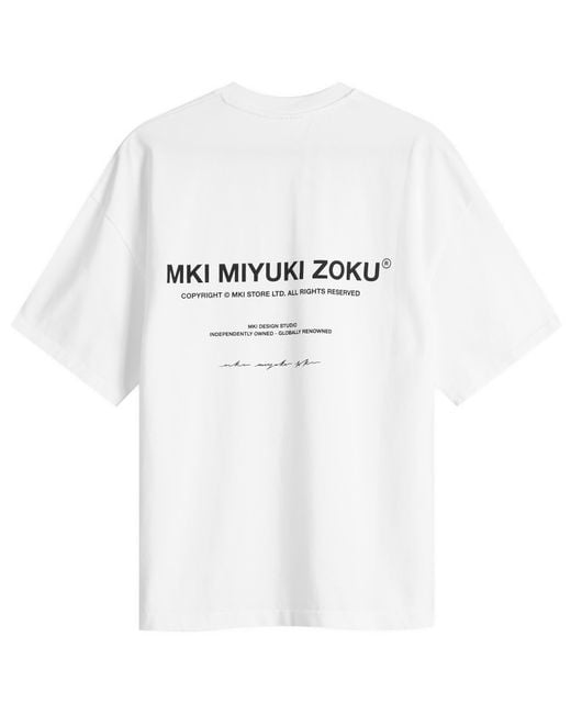 MKI Miyuki-Zoku White Design Studio T-Shirt for men