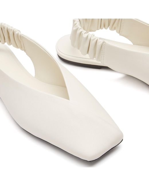 St. Agni White Envelope Sling Back Flats