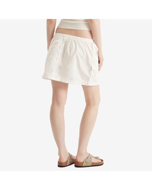 GOOD AMERICAN White Twill Mini Skirt