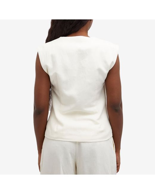St. Agni White Minimal Tailored Vest