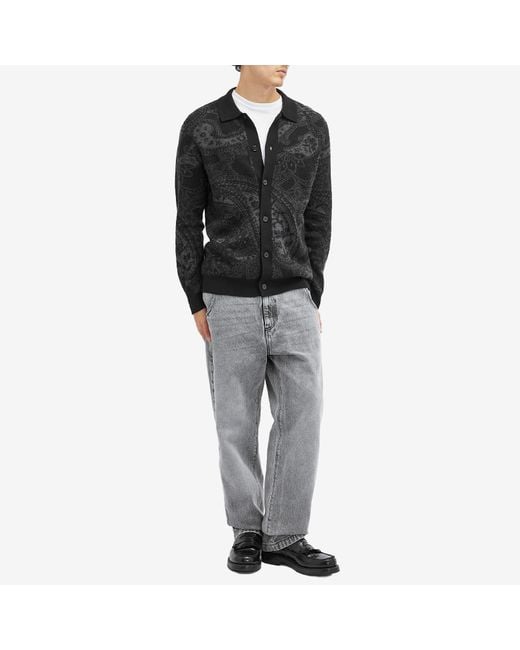 NN07 Black Emerson Paisley Cardigan for men