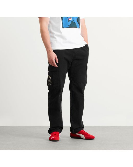 by Parra Black Pants Again Cargo Pants for men