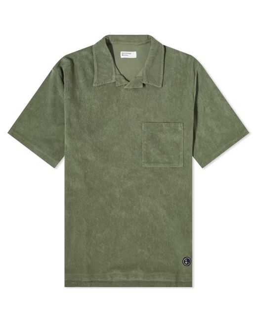Universal Works Green Lightweight Terry Vacation Polo Shirt for men