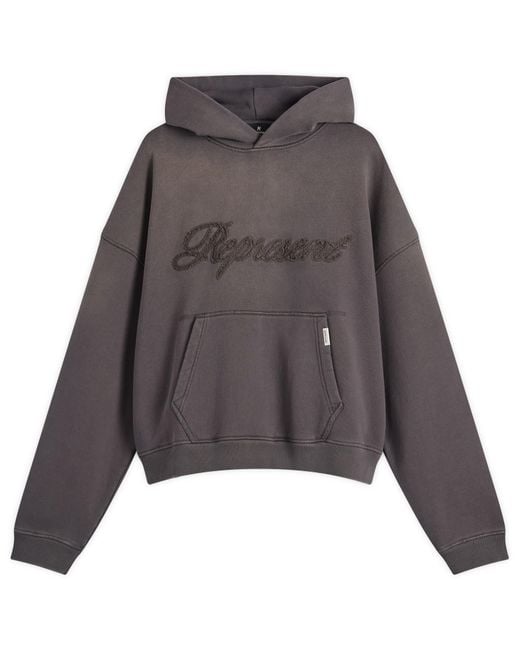 Represent Gray Rep Reverse Applique Hoodie for men