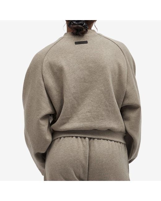 Fear Of God Gray Fleece Cropped Crew Sweatshirt