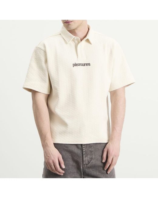 Pleasures White Cable Polo for men