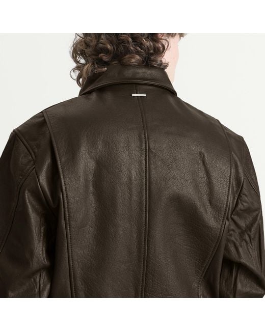 Deadwood Green Wingman Leather Bomber Jacket for men