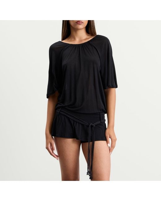 Peachy Den Black Blanche Skort Dress