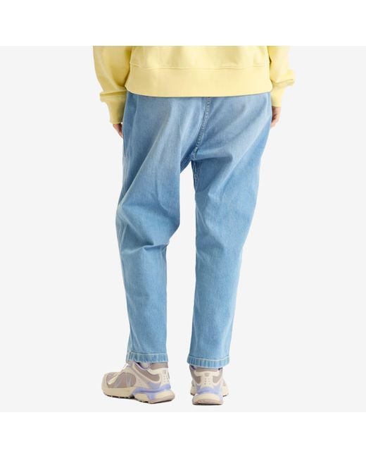 Gramicci Blue Stretch Denim Loose Tapered Pants