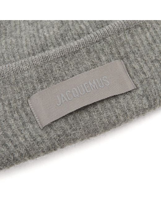 Jacquemus Gray Grosgrain Beanie for men