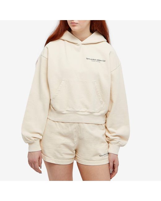 Sporty & Rich Natural Athletic Cropped Hoodie