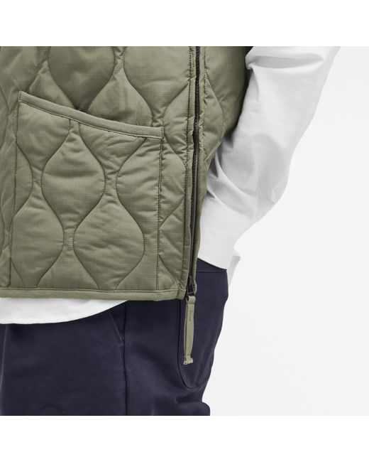 Taion Gray Military Zip V-Neck Down Vest for men