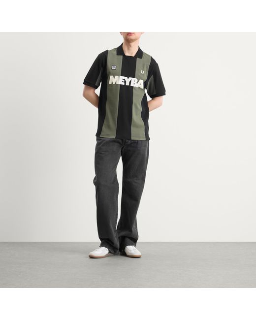 Fred Perry Black Meyba Cut And Sew Polo Shirt for men