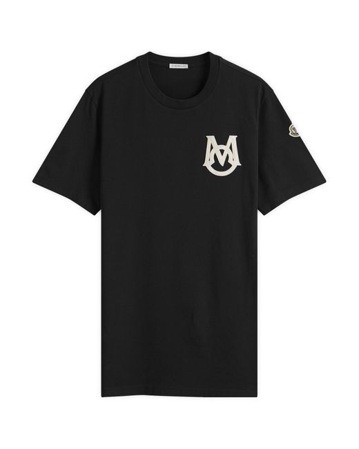 Moncler Short Sleeve Logo T-Shirt in Black for Men | Lyst UK