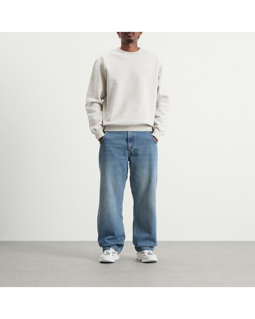 Forét White Noon Crew Neck Sweatshirt for men