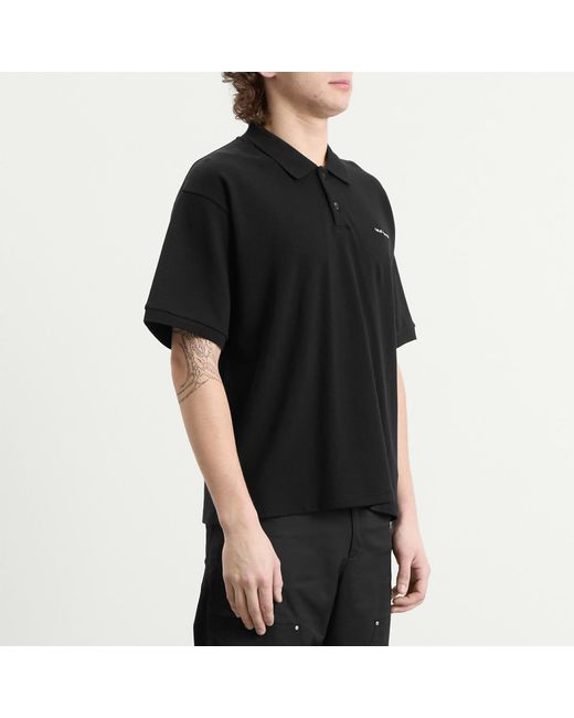 Cole Buxton Black Mini Logo Polo Shirt for men