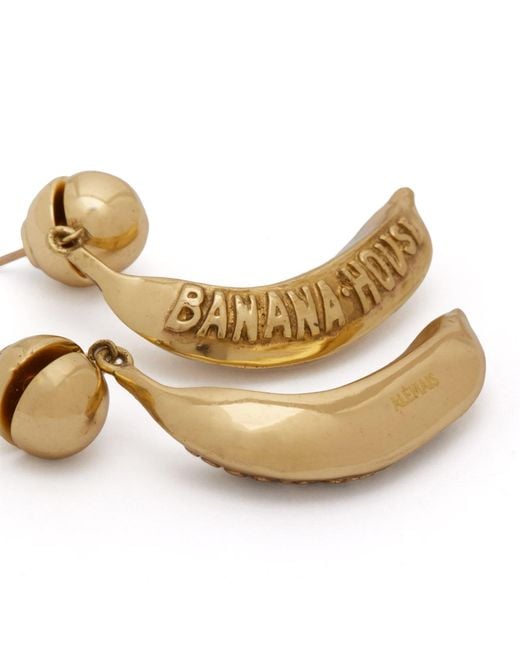 ALÉMAIS Metallic Alémais Banana House Banana Earrings