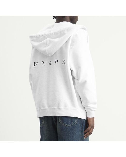 (w)taps White Throwdy Zip Hoody for men