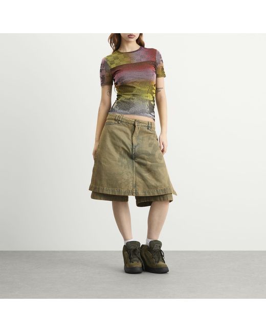 PAOLINA RUSSO Green Denim Skort