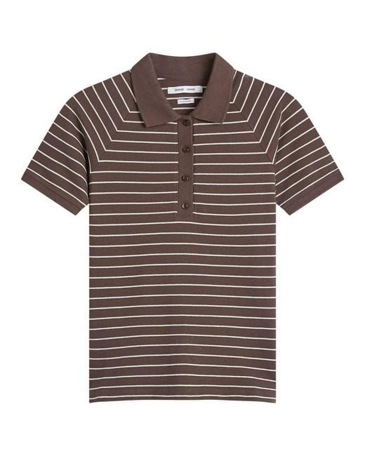 Samsøe & Samsøe Brown Samia Short Sleeve Polo Top