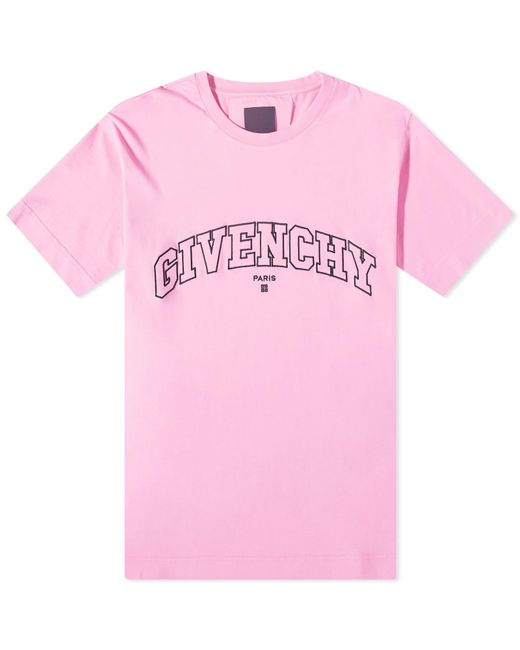 Givenchy Pink College Embroidered Logo T-shirt for men