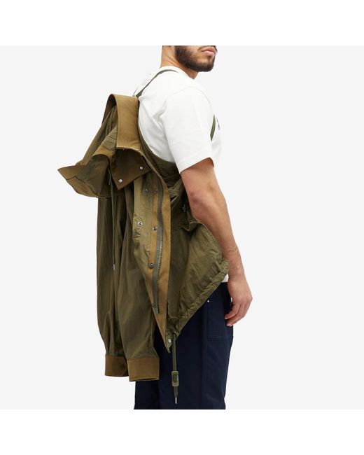Moncler Green Velan Crinkle Nylon Jacket for men
