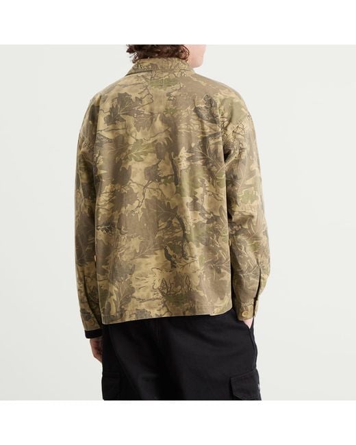 Brain Dead Green Twill Military Shirt Jacket for men