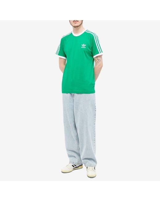 Adidas Green 3 Stripe T-Shirt for men