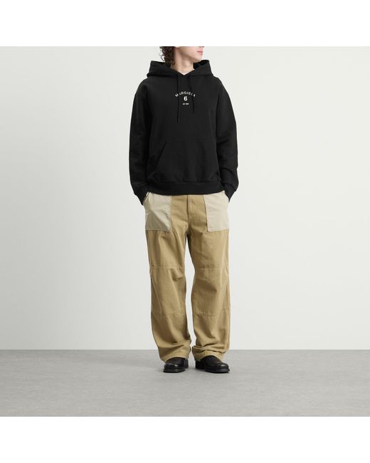 Maison Margiela Black Mm6 Margiela 6 Printed Hoodie for men