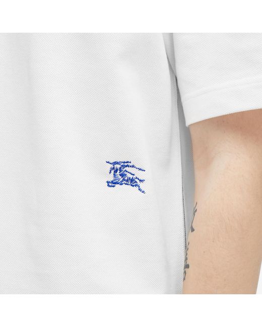 Burberry White Ekd Logo Polo Shirt for men