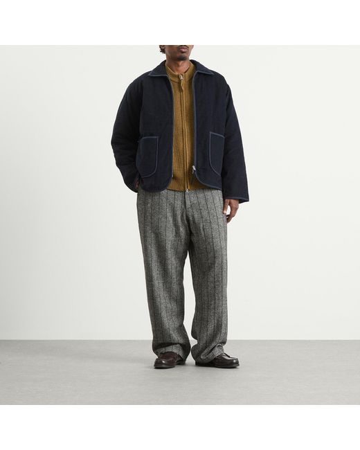 Kardo Blue Cord Double Zip Jacket for men