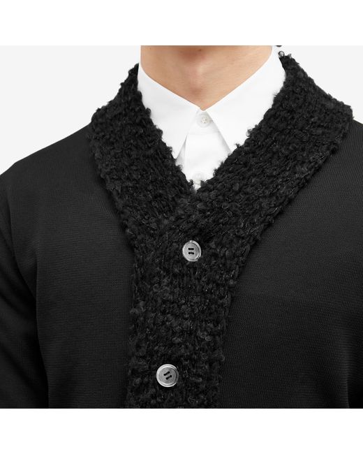 Comme des Garçons Black Poly Wool Panel Cardigan for men