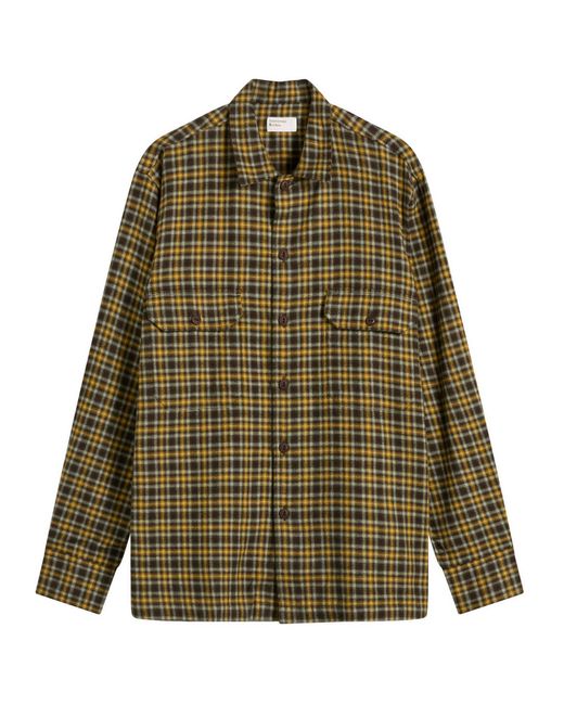 Universal Works Green Bang Check Utility Overshirt for men