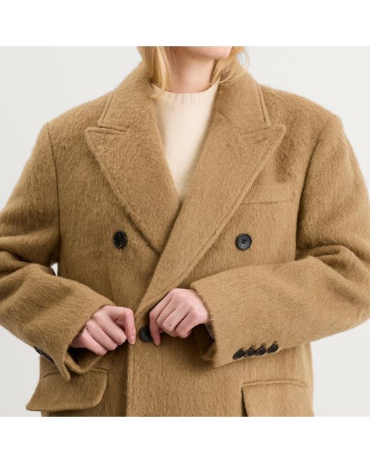 DUNST Natural Tailored Double Beasted Hairy Wool Coat