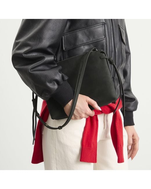 DUNST Black 2 Way Suede Cross Body Bag