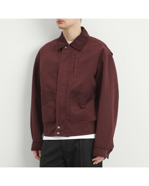 Dries Van Noten Purple Overdyed Cotton Bomber Jacket for men