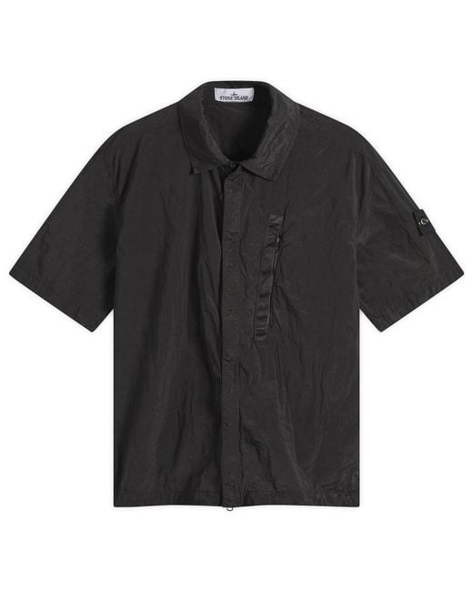 Stone Island Black Nylon Metal Short Sleeve Shirt for men