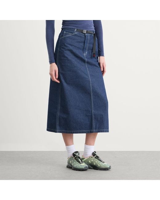Gramicci Blue Denim Midi Skirt